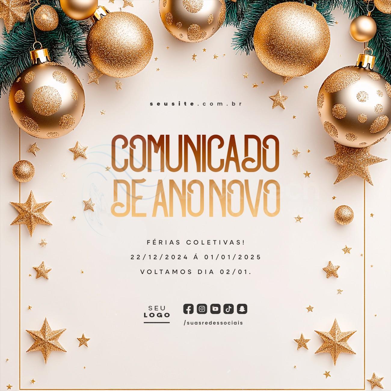 Comunicado Ano Novo