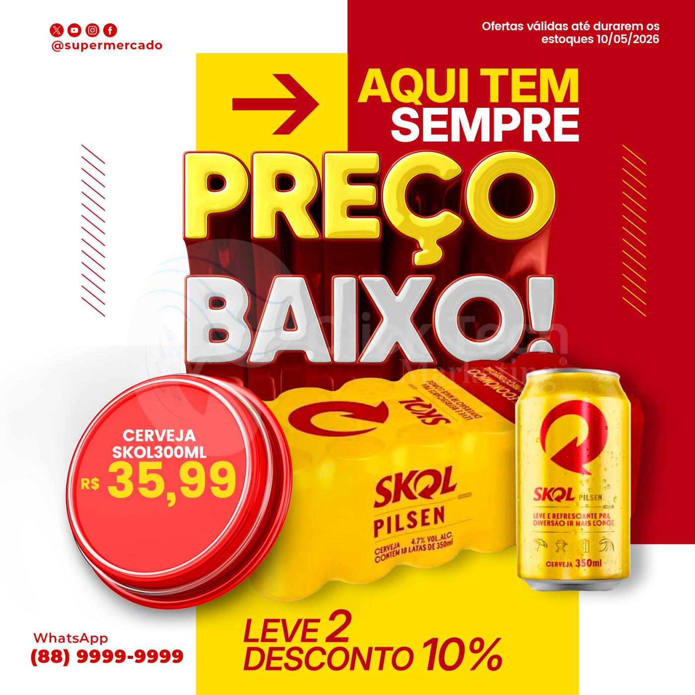 Supermercado aqui tem sempre