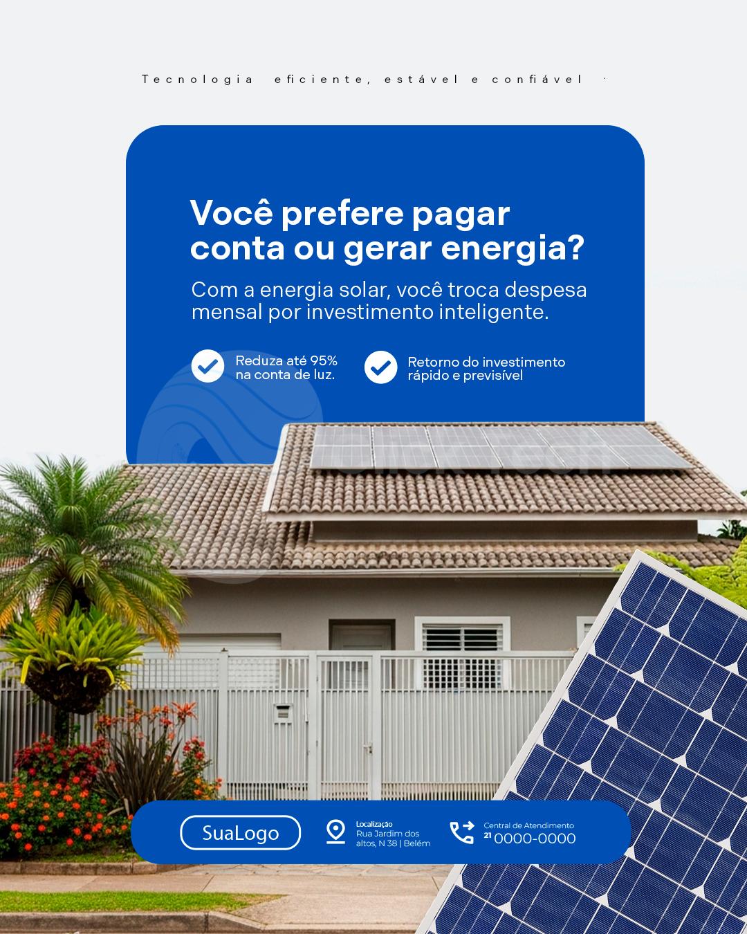 Energia solar você prefere pagar conta