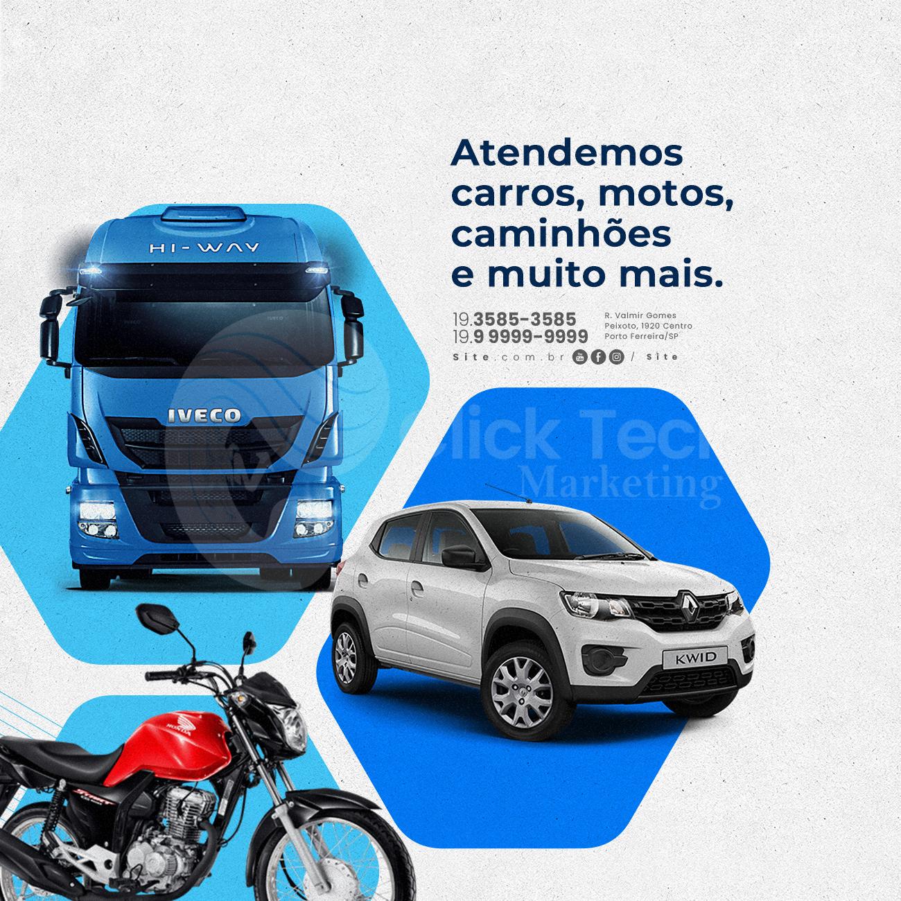 Atendemos carros motos e caminhões