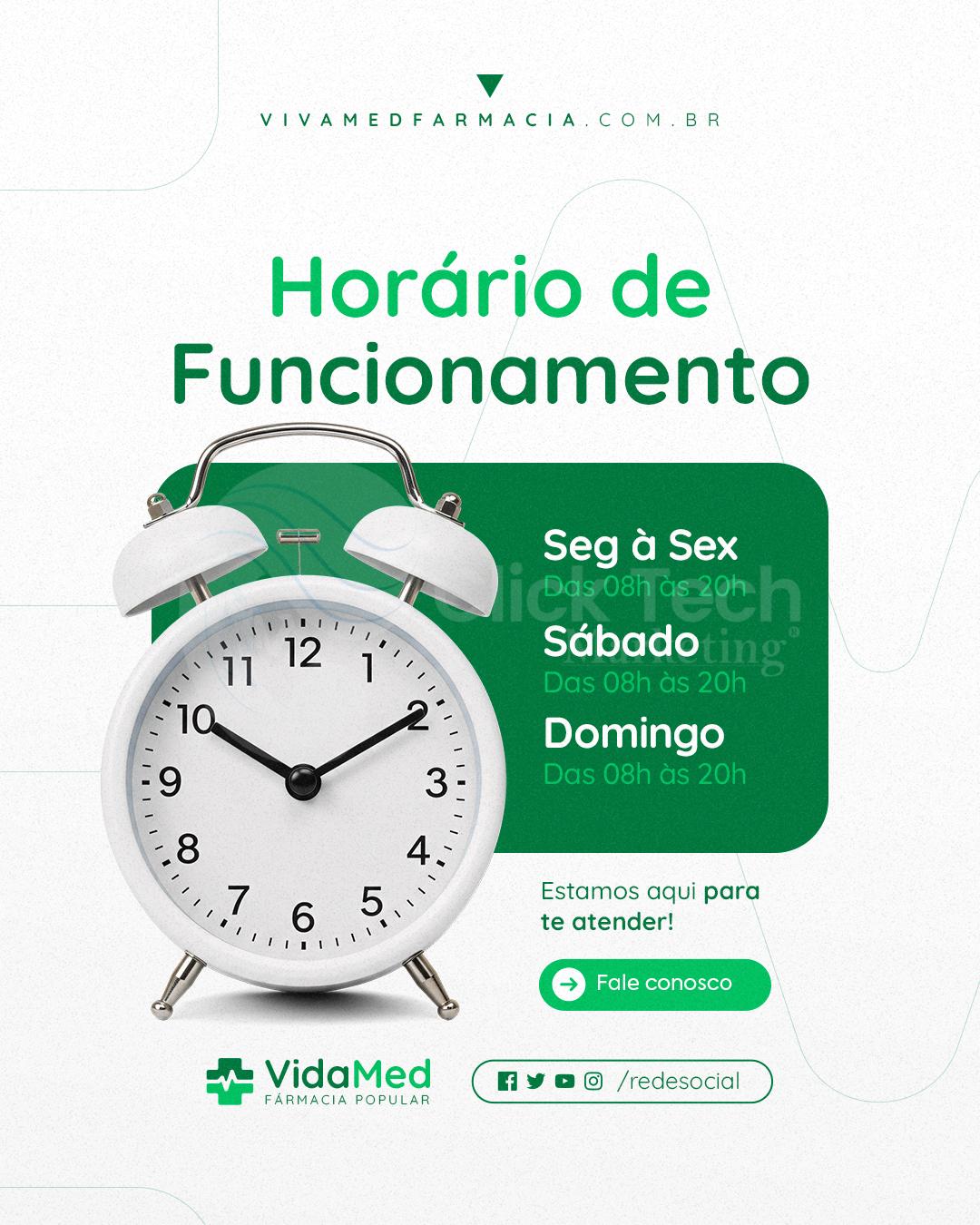Horário de funcionamento