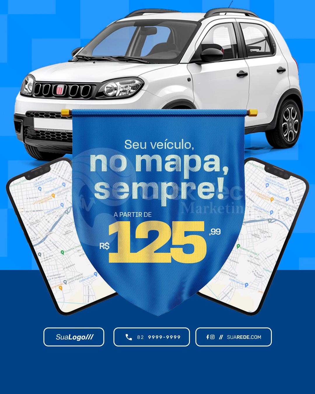 Seu veículo no mapa sempre