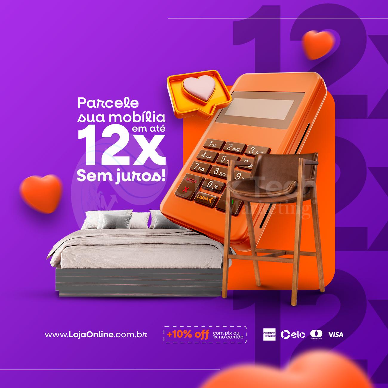 Parcele sua mobília em 12x
