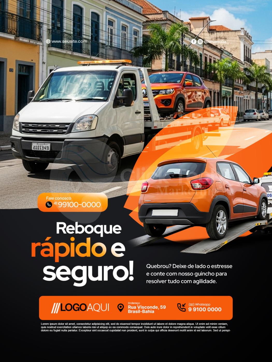 Reboque rápido e seguro