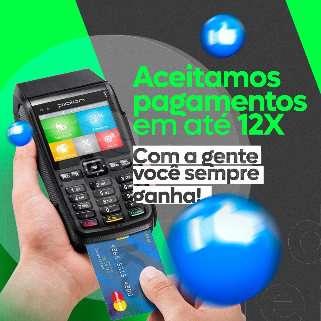 Aceitamos pagamento em até 12x