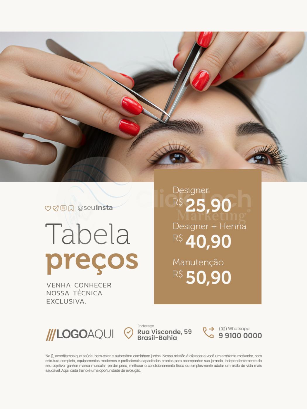 Tabela de preços