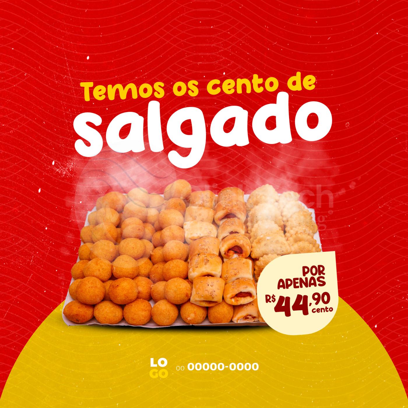 Temos o cento de salgado