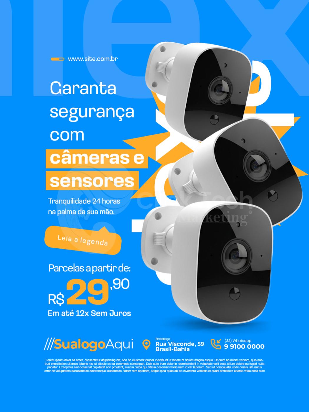 Garanta segurança com câmeras e sensores