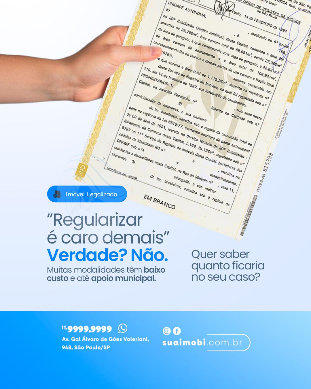 Regularizar é caro de mais