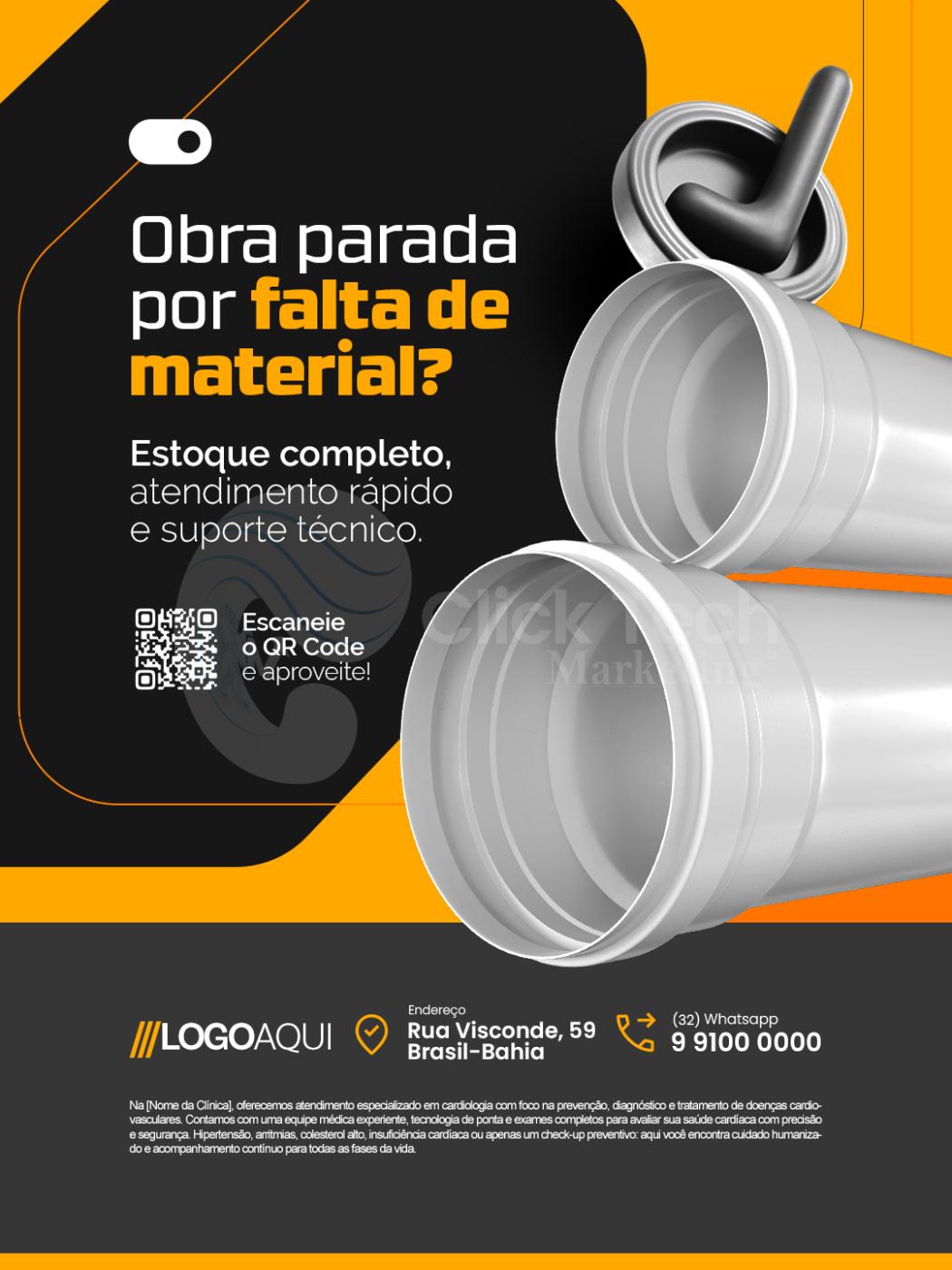 Obra parada por falta de material