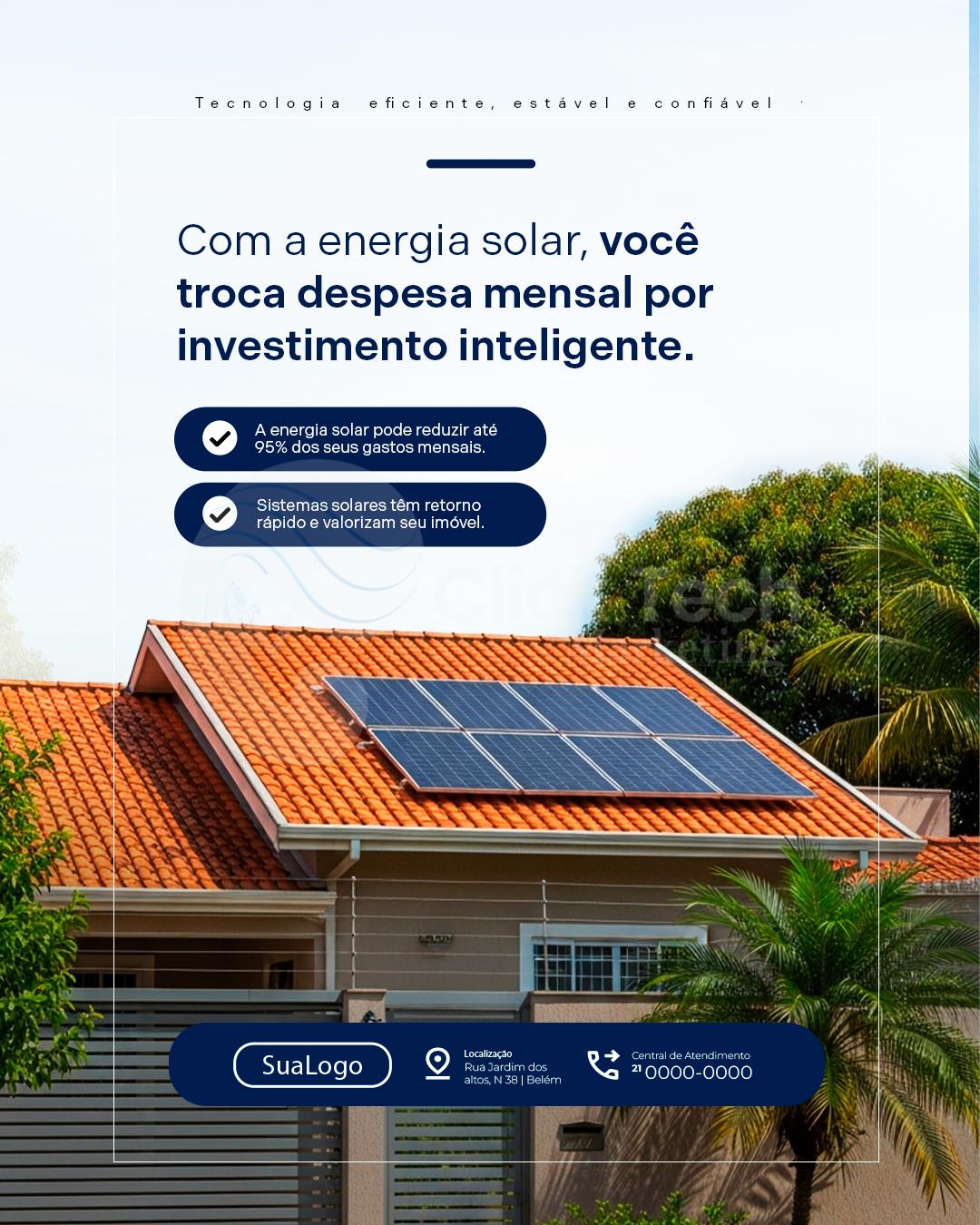 Com a energia solar você troca despesa mensal