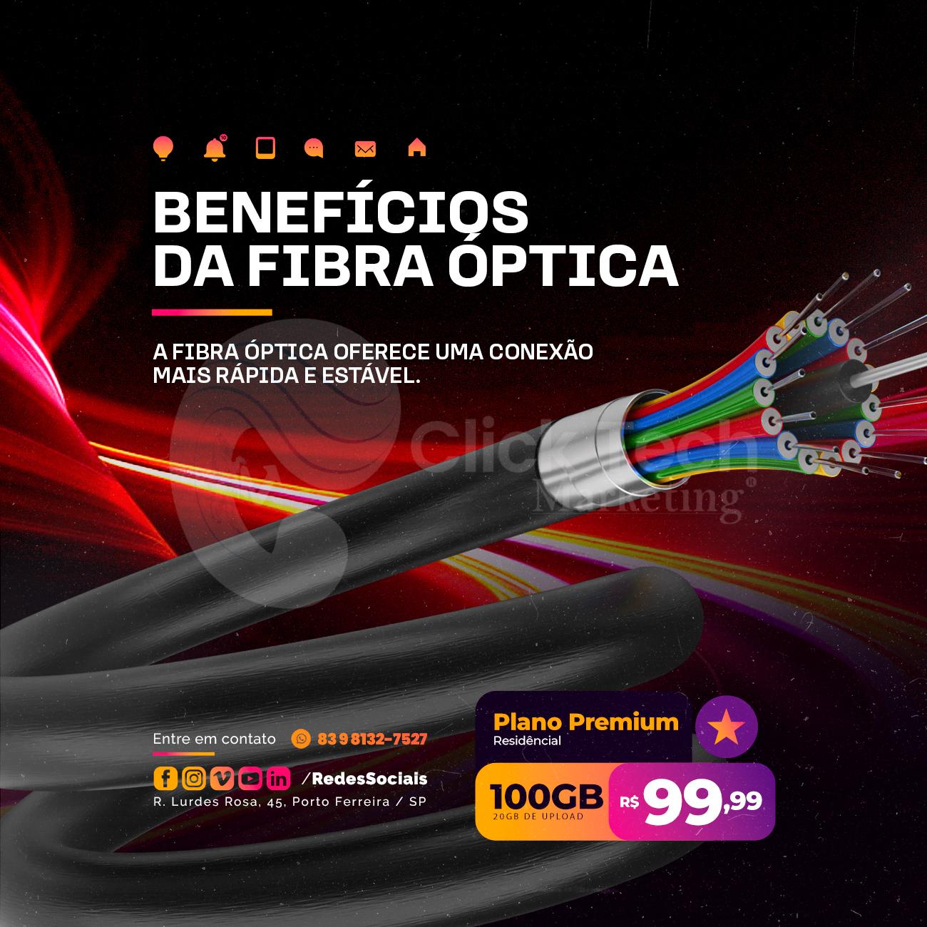 Benefícios da fibra óptica