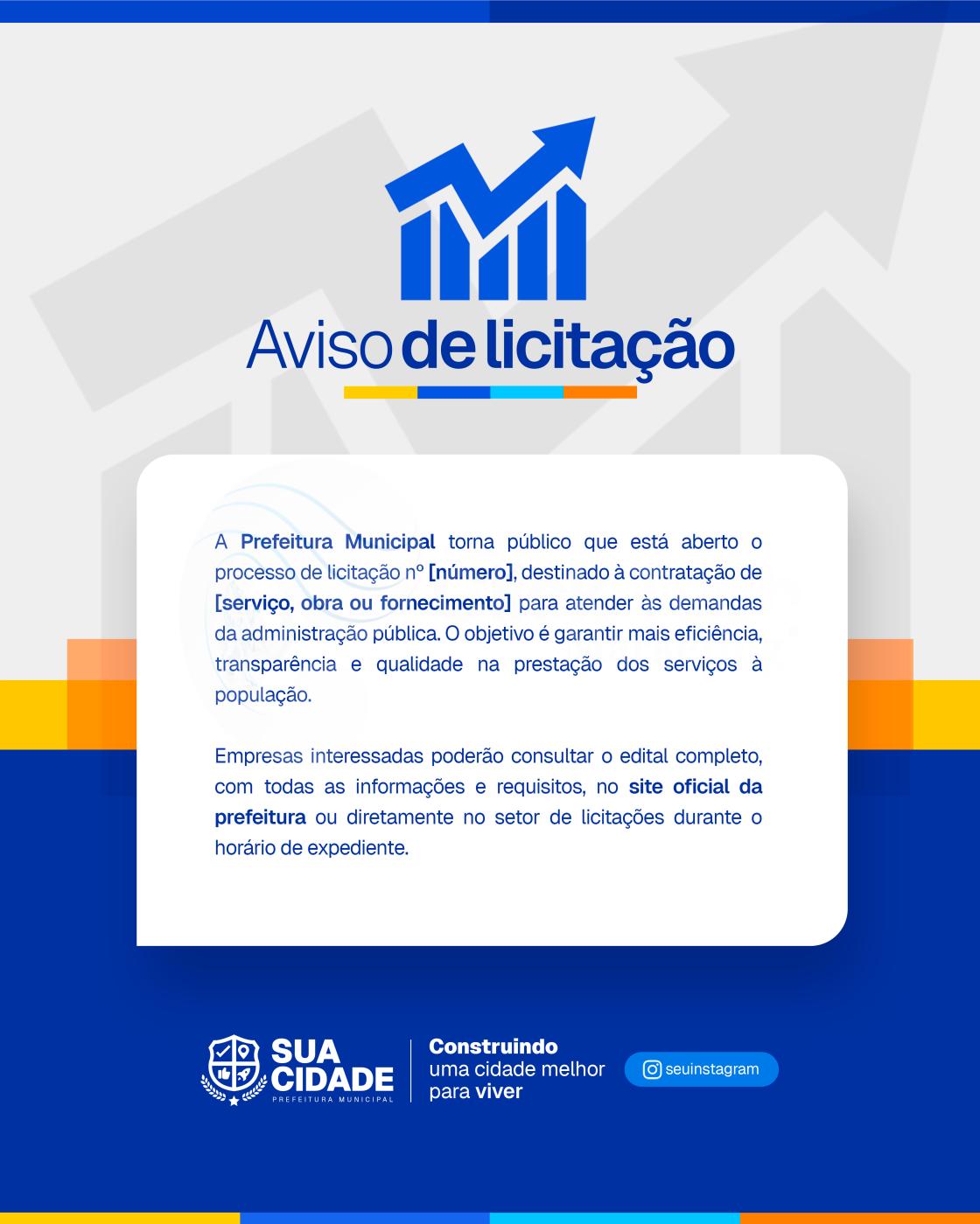 Aviso de licitação