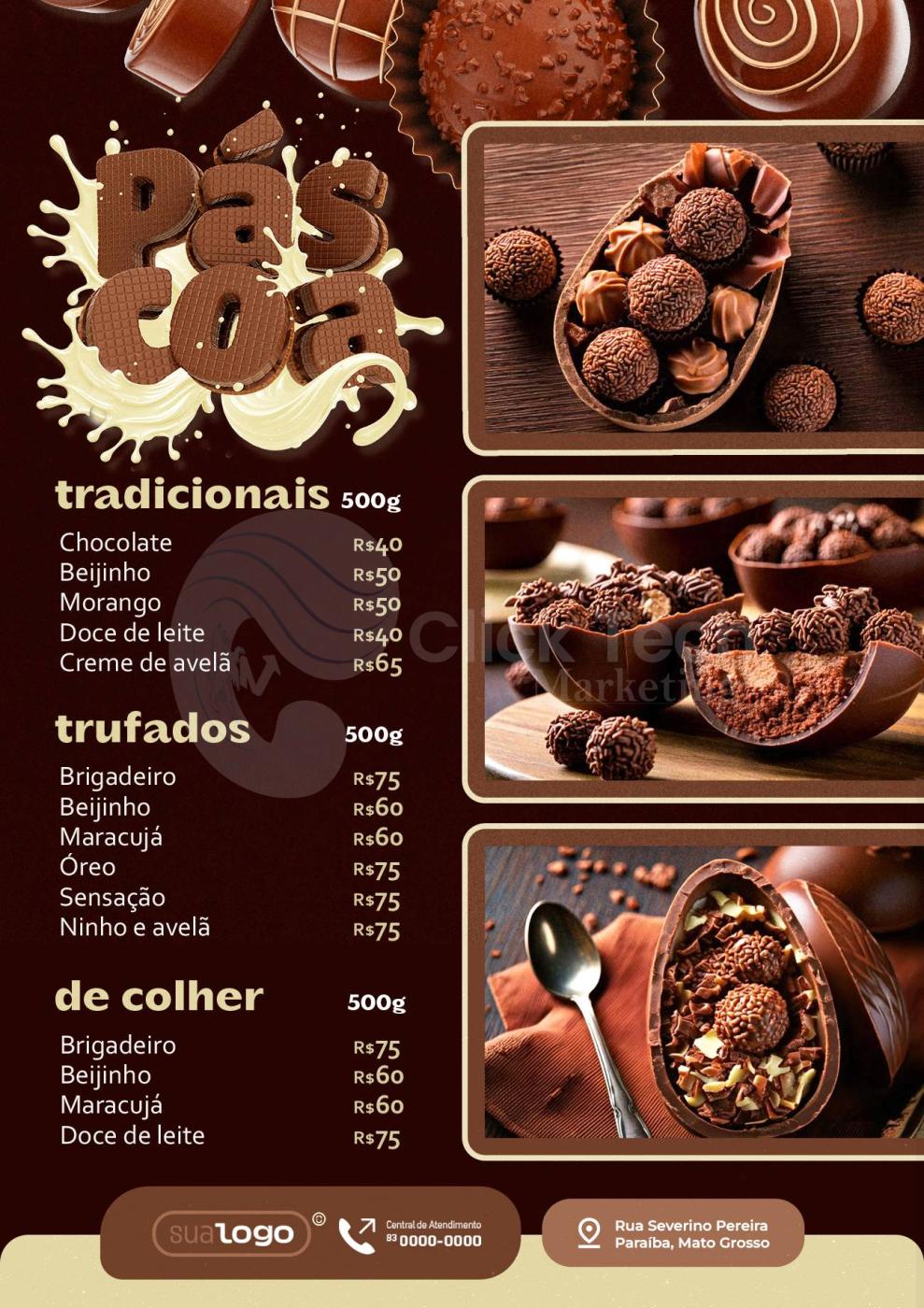 Páscoa cardapio