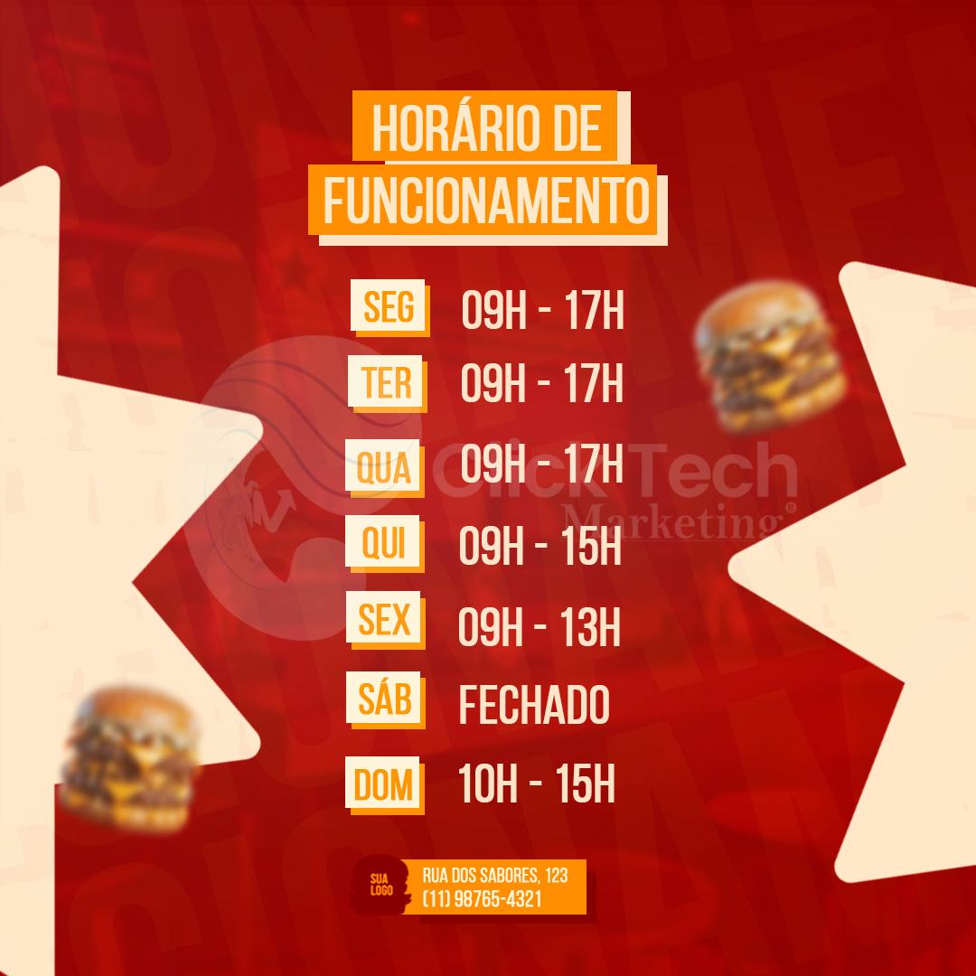 Hórario de funcionamento