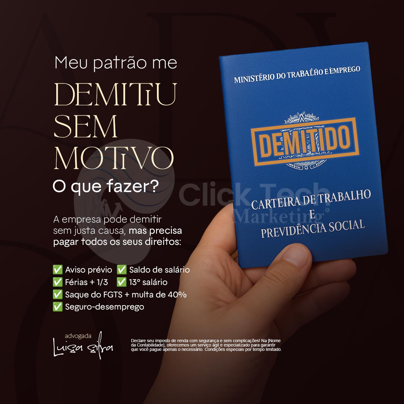 Demitiu sem motivo
