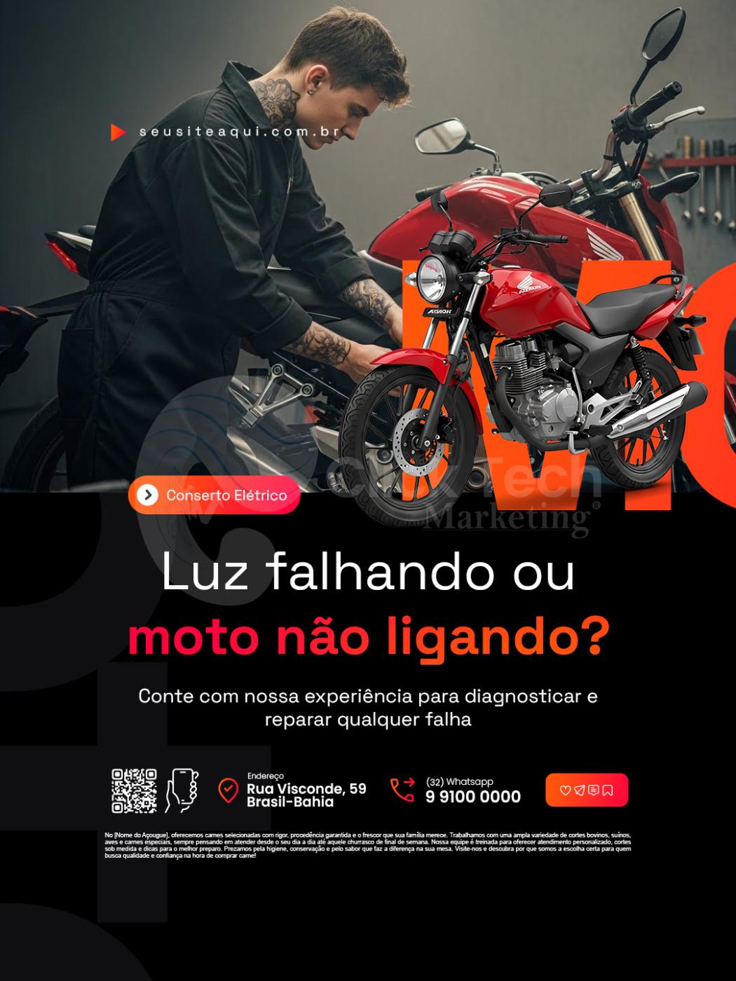 Luz falhando ou moto não liga