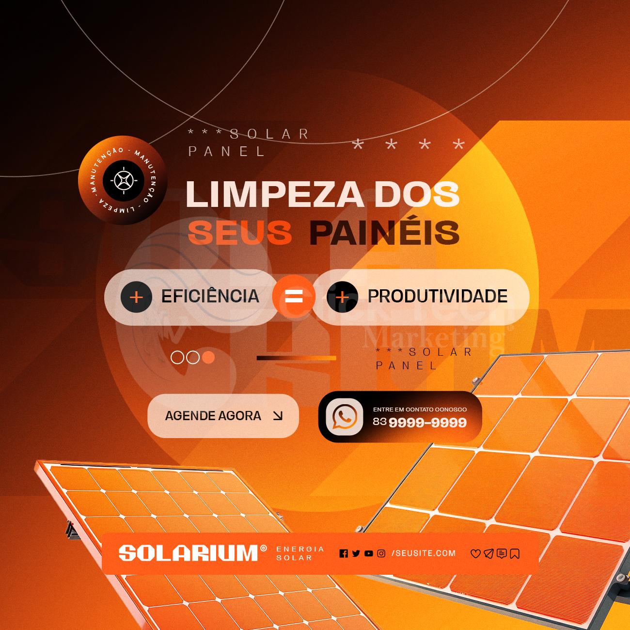 Limpeza dos seus painéis