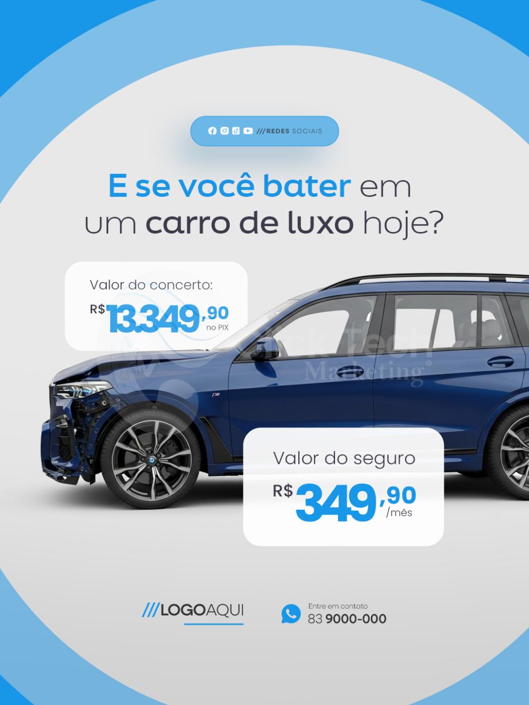 E se você bater em um carro de luxo