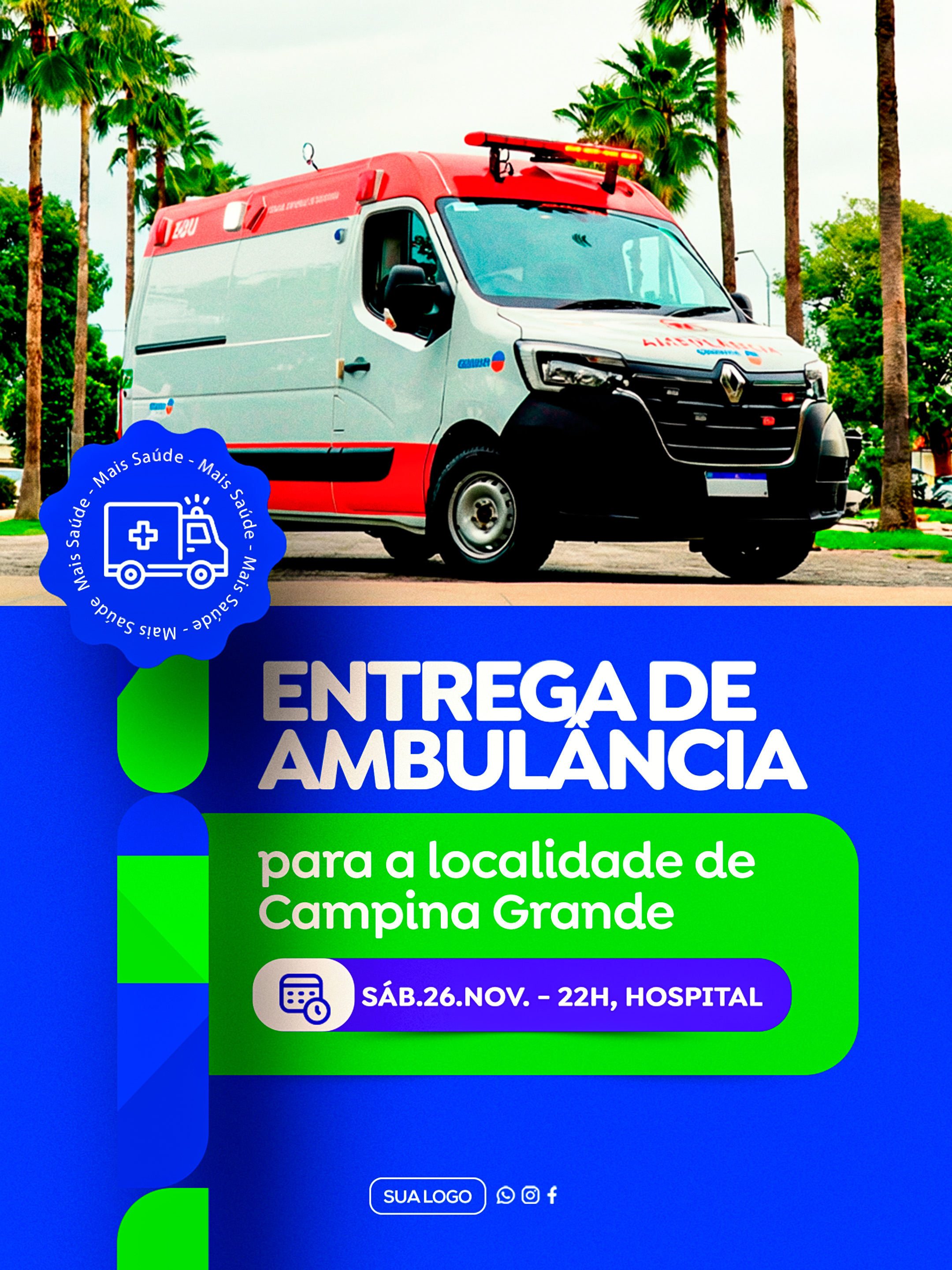 Prefeitura entrega de ambulância