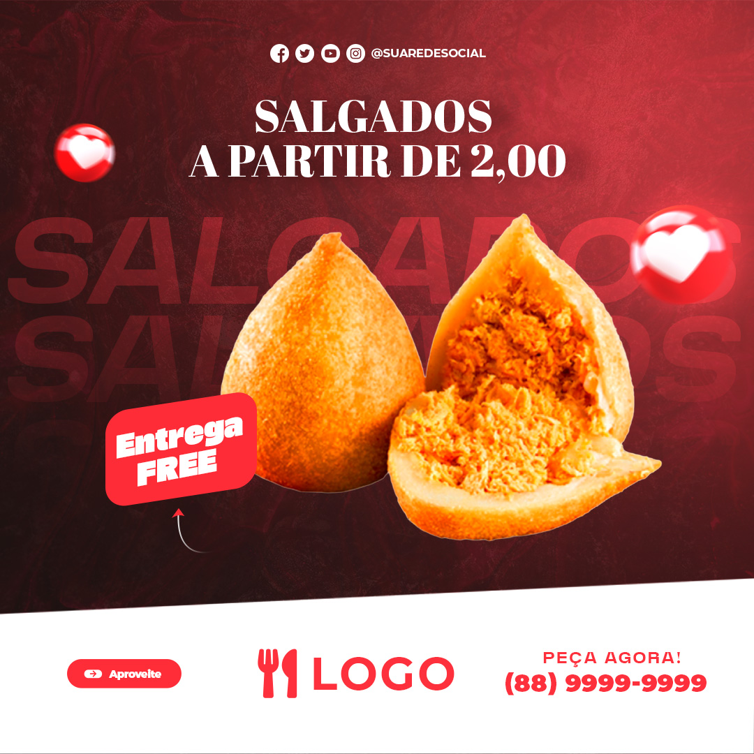Salgados a partir de 2,00