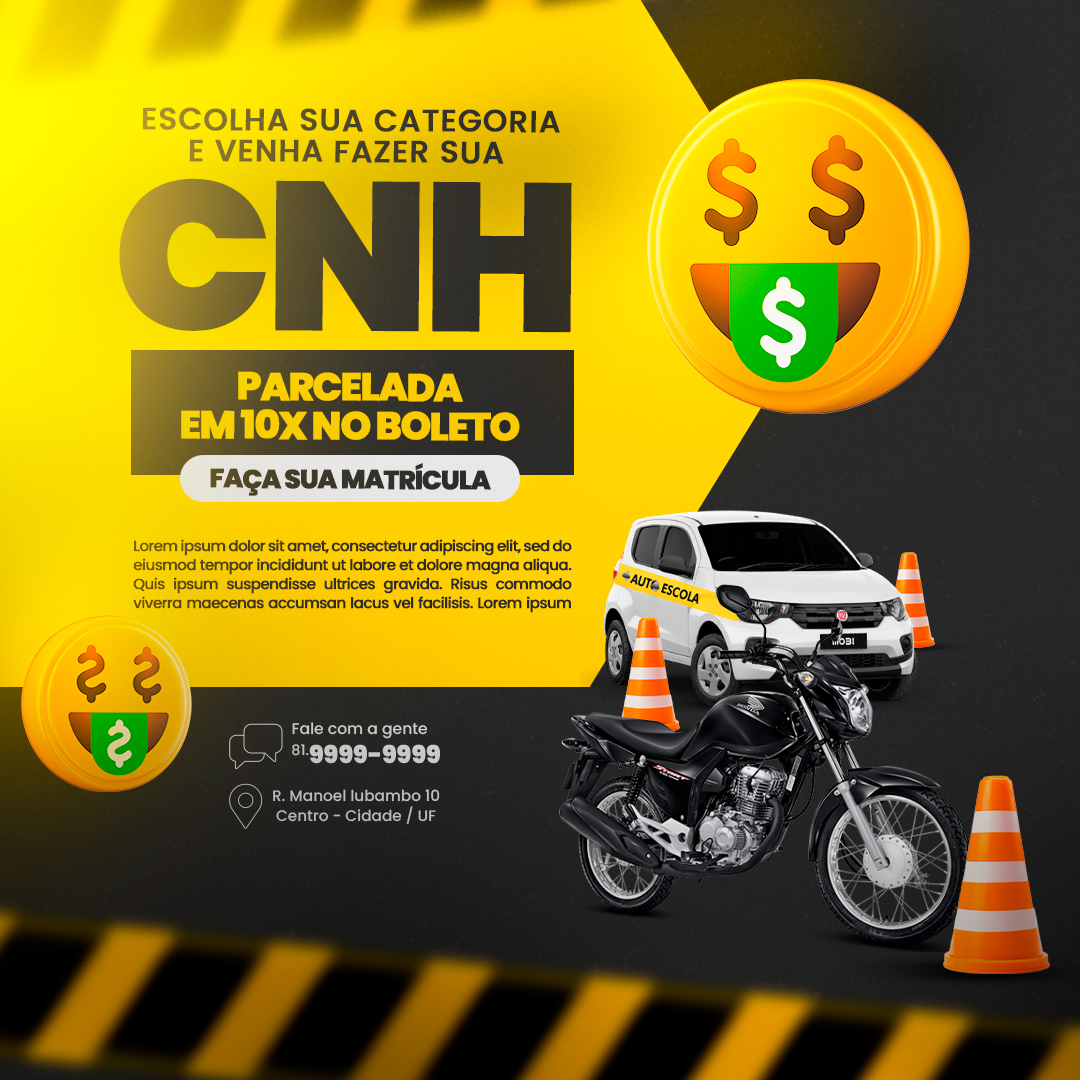 Escolha sua categoria e venha fazer uma CNH