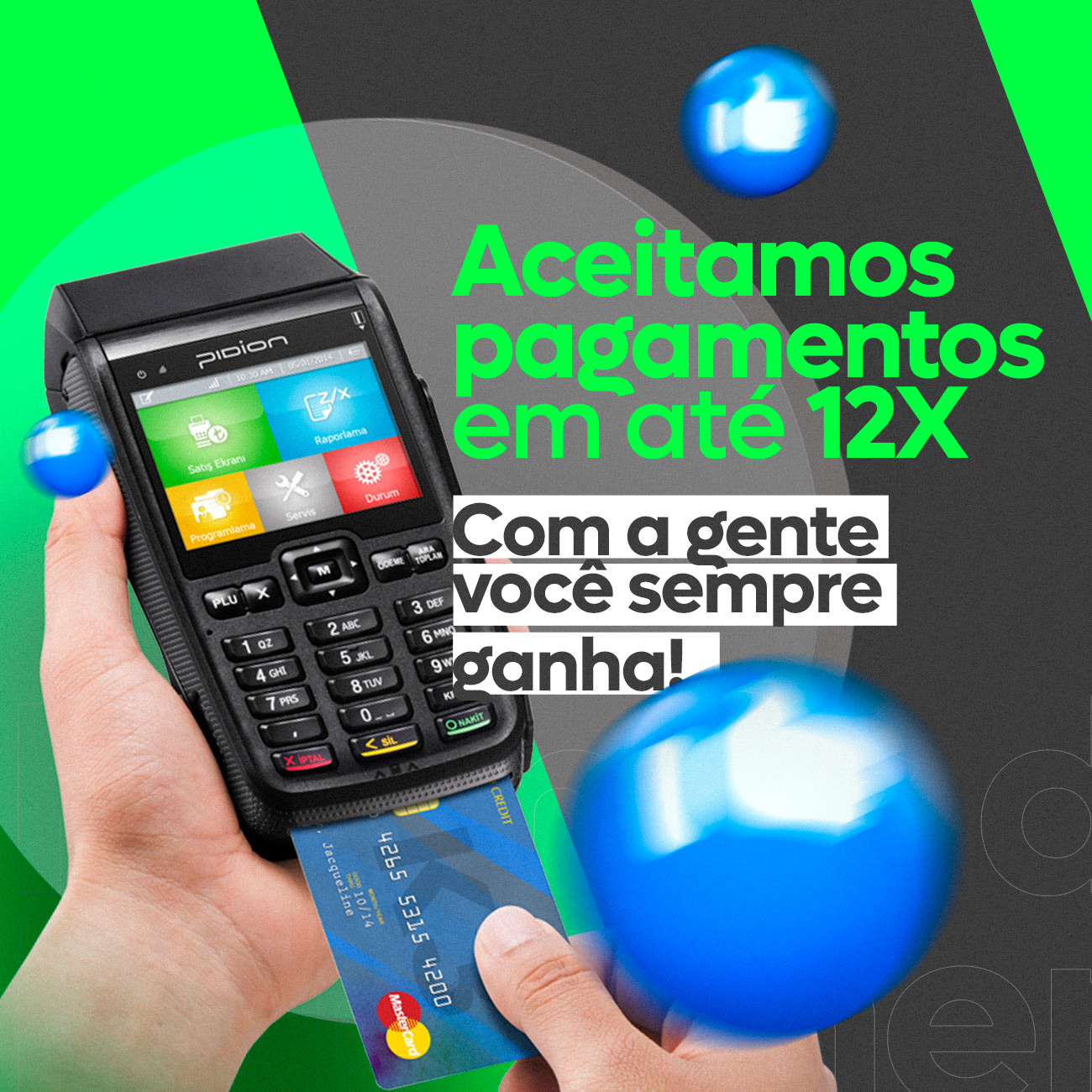 Aceitamos pagamento em até 12x