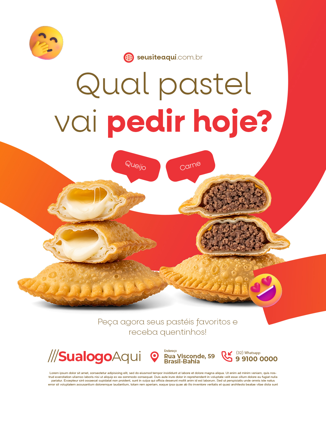 Qual pastel vai pedir hoje
