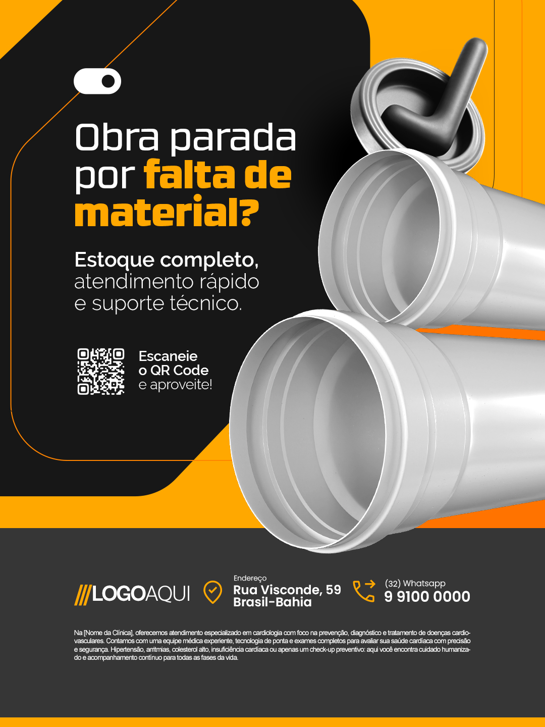 Obra parada por falta de material