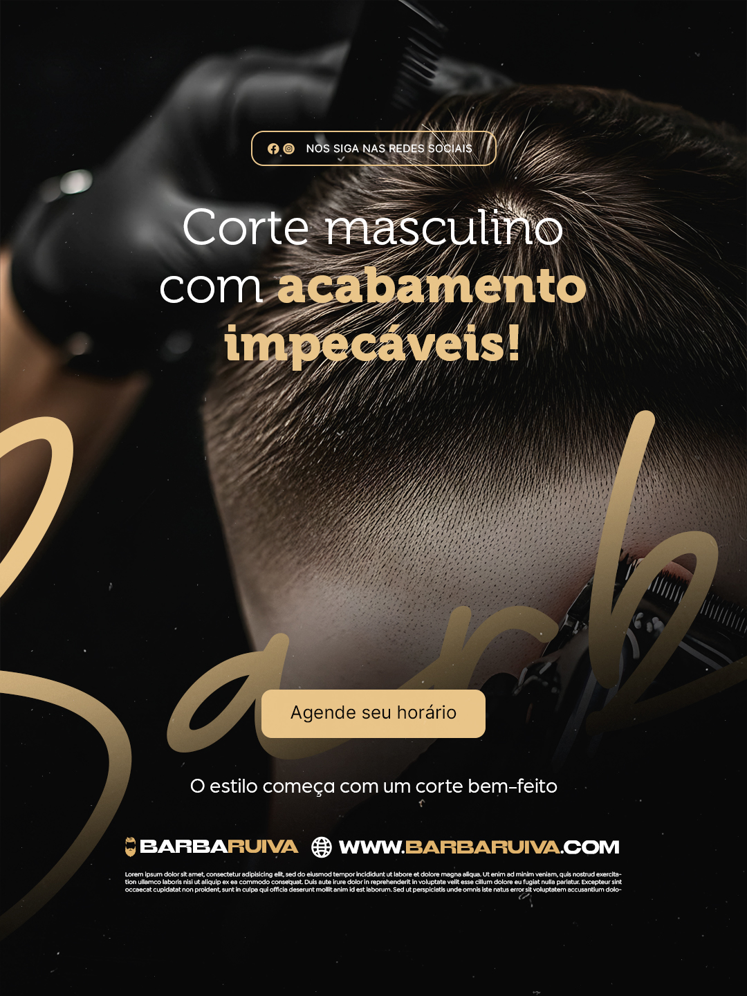 Corte masculino com acabamento impecáveis