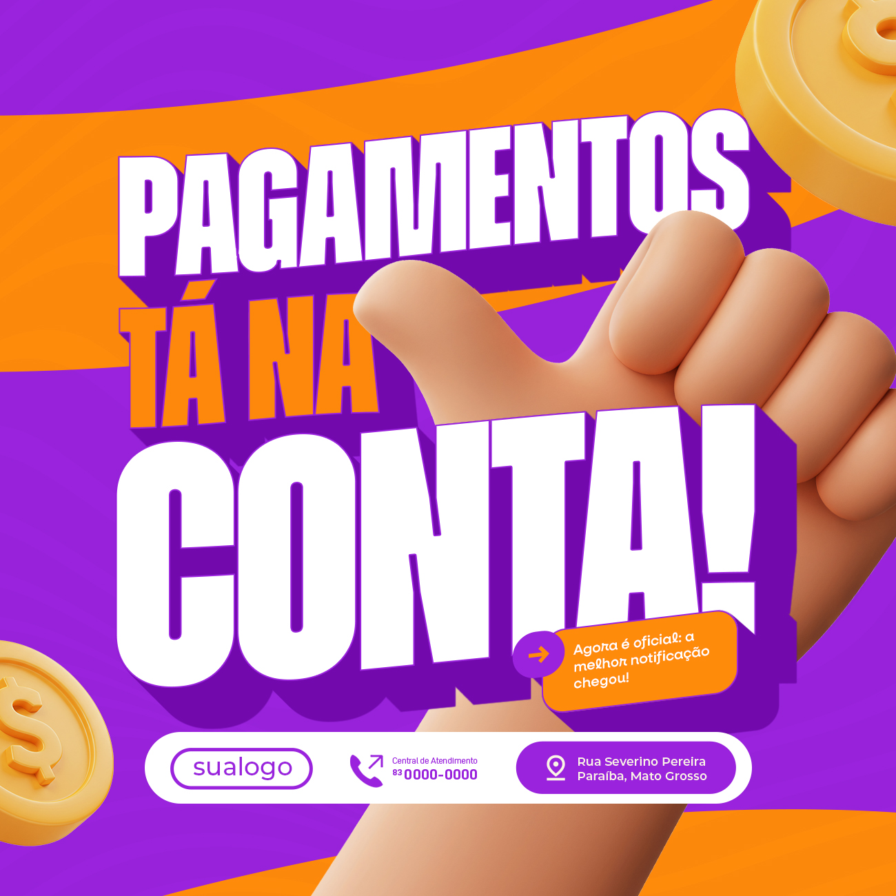 Pagamentos tá na conta