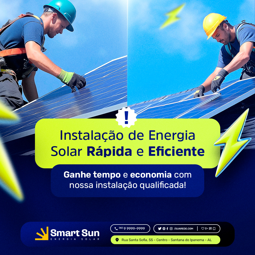 Instalação de energia solar rápida e eficiente