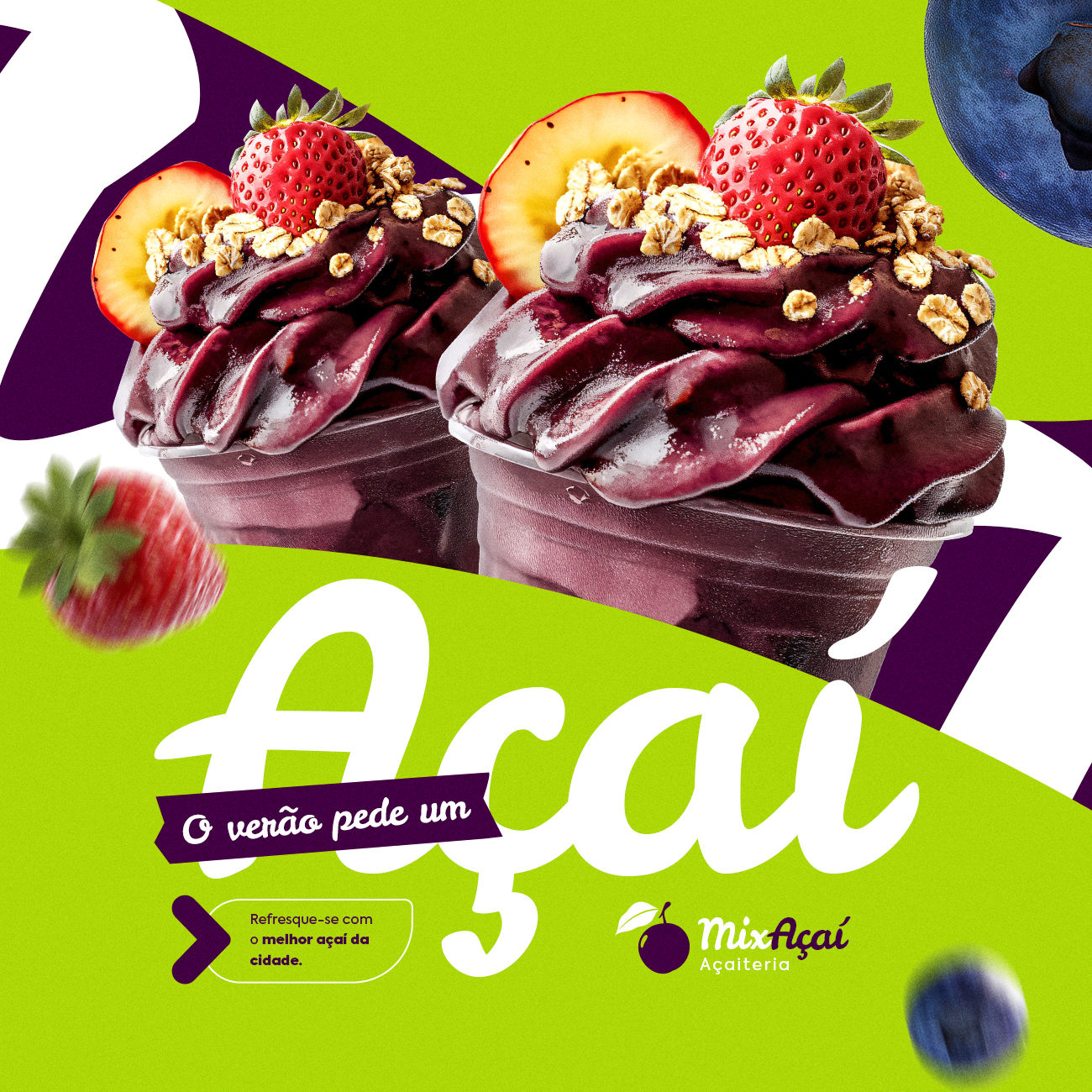 O verão pede um açaí