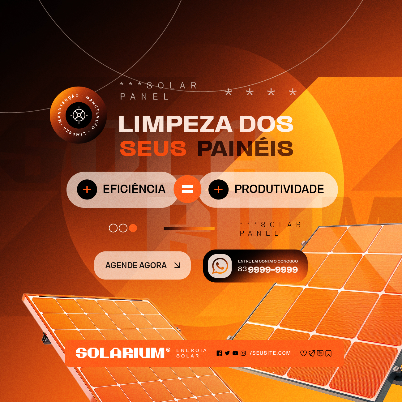 Limpeza dos seus painéis