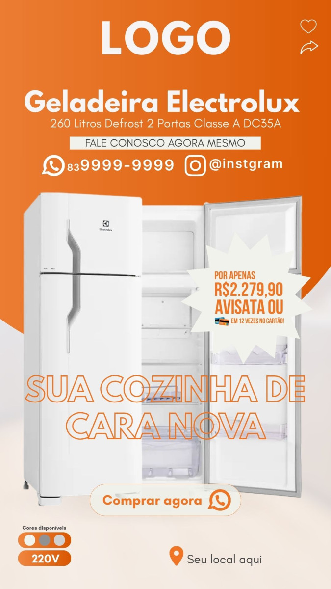 Post story eletrodoméstico geladeira