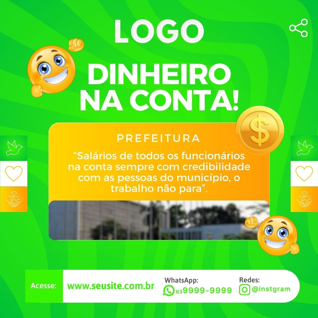 Post feed prefeitura dinheiro na conta
