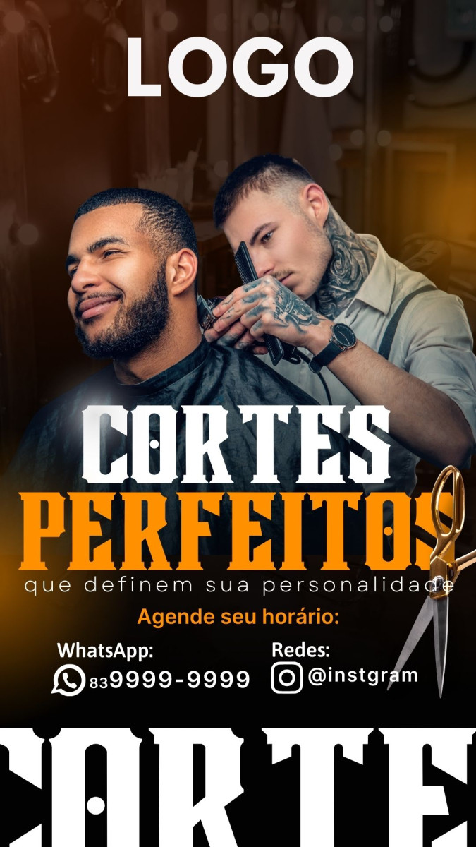Post story barbearia cortes perfeitos
