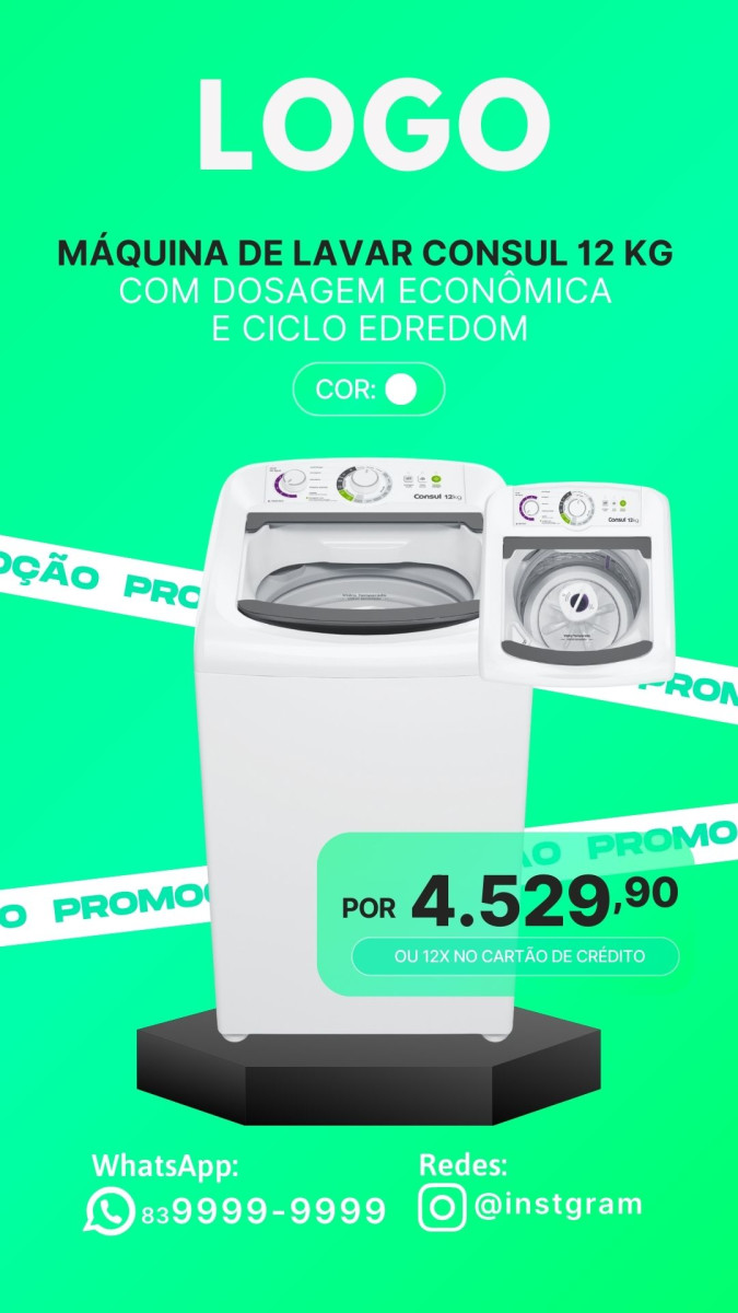 Post story promoção maquina de lavar